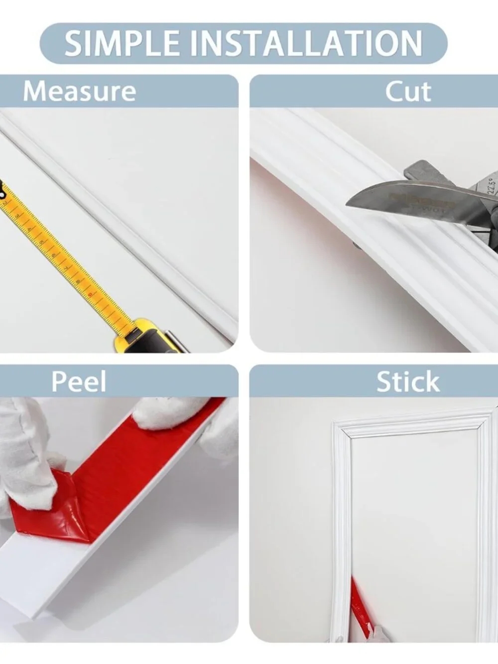 Peel and Stick Wall Molding Trim, Flexible Strip for Mirror Frame, Chair Rail
